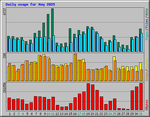 Daily usage for May 2025