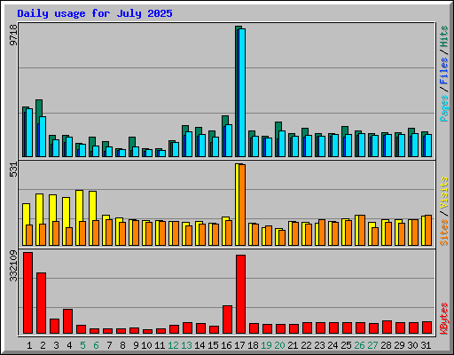 Daily usage for July 2025